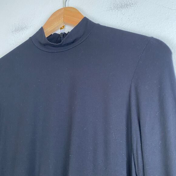 Vince Knit Mock Neck Half Sleeve Top Size Small Black - Picture 4 of 11